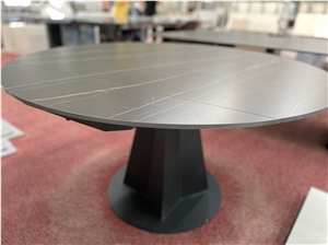 Sintered Stone Laurence Black Gold Whole Set Rectangle Table