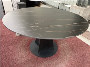 Sintered Stone Laurence Black Gold Whole Set Rectangle Table
