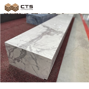 White Thin Sintered Stone 6Mm Kitchen Desk Top Calacatta