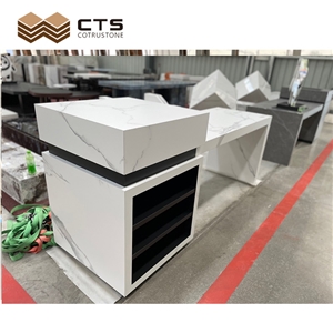 White Thin Sintered Stone 6Mm Kitchen Desk Top Calacatta