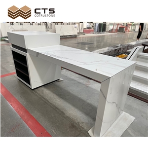 White Thin Sintered Stone 6Mm Kitchen Desk Top Calacatta