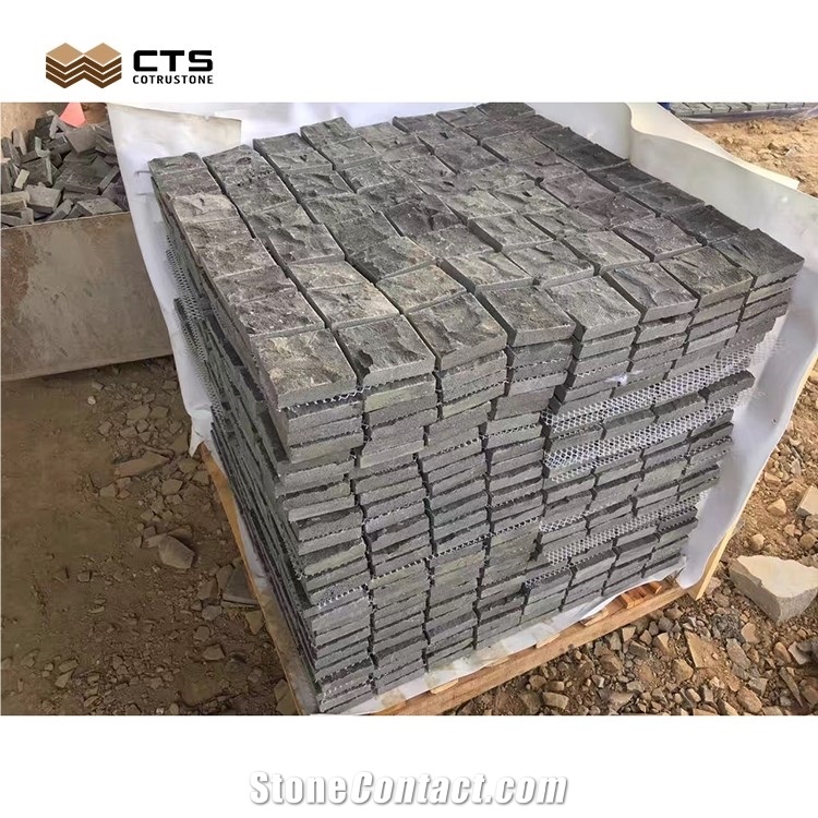 Andesite Cube Chinese Stone Nature Surface Net On Back Split Wall Stone