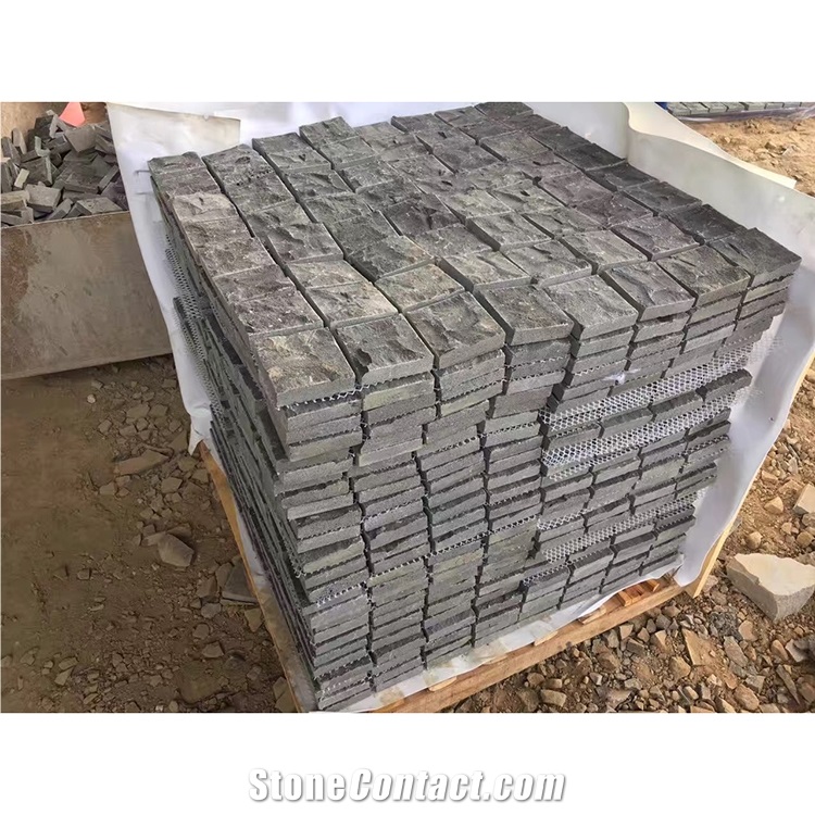 Andesite Cube Chinese Stone Nature Surface Net On Back Split Wall Stone