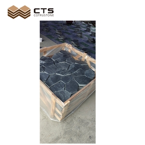 Black Irregular Step Stone Loose Stone 1 M2 Per Layer Cheap