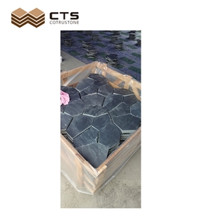 Black Irregular Step Stone Loose Stone 1 M2 Per Layer Cheap