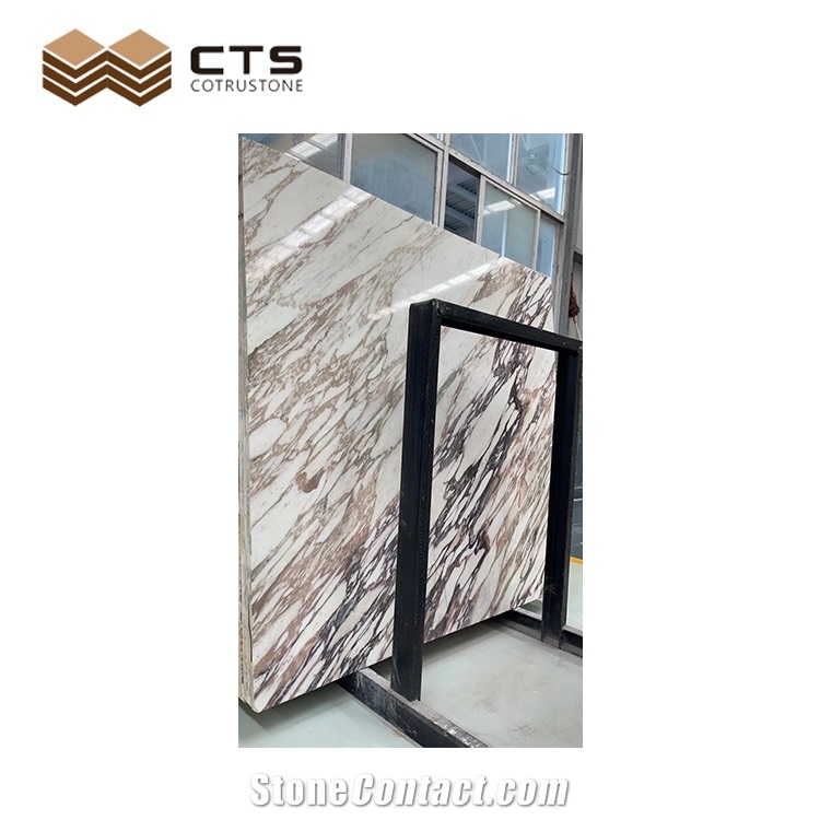 Bulgari Calacatta Purple Marble Slab Tiles For Home Wall