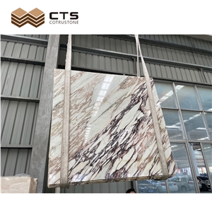 Bulgari Calacatta Purple Marble Slab Tiles For Home Wall