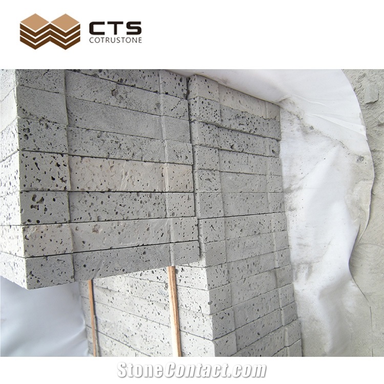 Dark Grey Basalt With Black Brick Nature Surface Cheap Split Wall Stone
