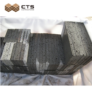 Dark Grey Basalt With Black Brick Nature Surface Cheap Split Wall Stone