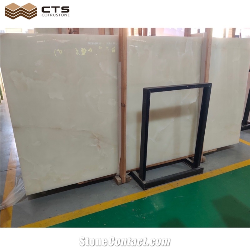 Pure White Pervious Light Onyx For Wall Waterproof Composite