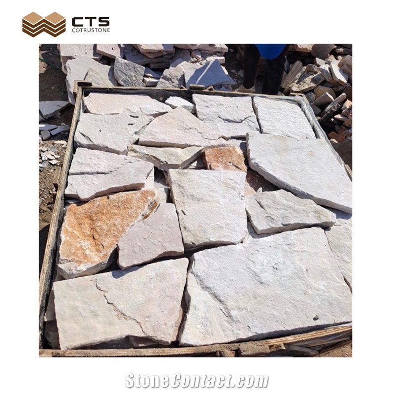 White Sandstone Best For Outdoor Paver Loose Stone Random