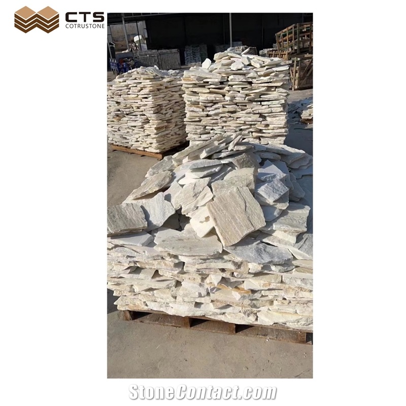 White Sandstone Best For Outdoor Paver Loose Stone Random
