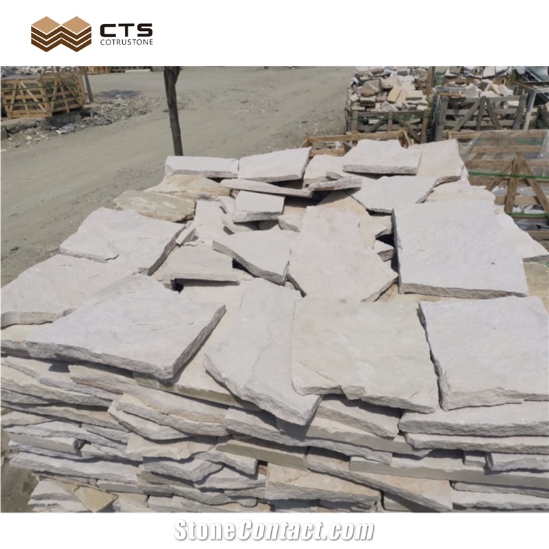 White Sandstone Best For Outdoor Paver Loose Stone Random