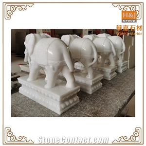 Natural Stone Elephant Animal  Hand Carved  Fireplace Mantel