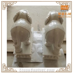 Natural Stone Elephant Animal  Hand Carved  Fireplace Mantel