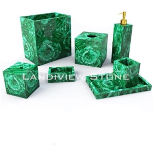 Malachite Bathroom Set, Malachite Gemstone Accessories, Malachite Bathroom Set, Malachite Gemstone Accessories,