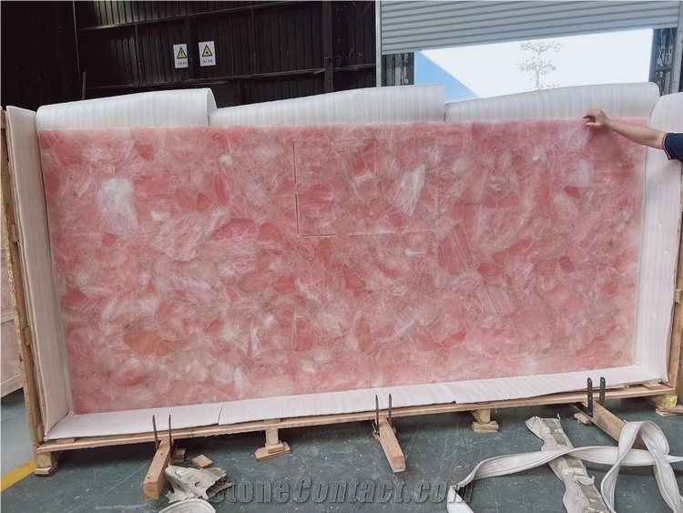 Pink Crystal White Crystal Semiprecious Stone