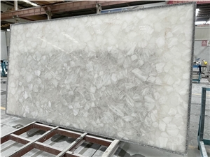 Translucent Backlit White Crystal Semiprecious Stone