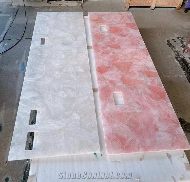 Translucent Backlit White Crystal Semiprecious Stone