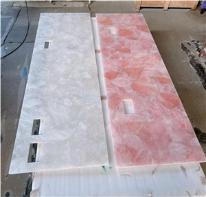 Translucent Backlit White Crystal Semiprecious Stone