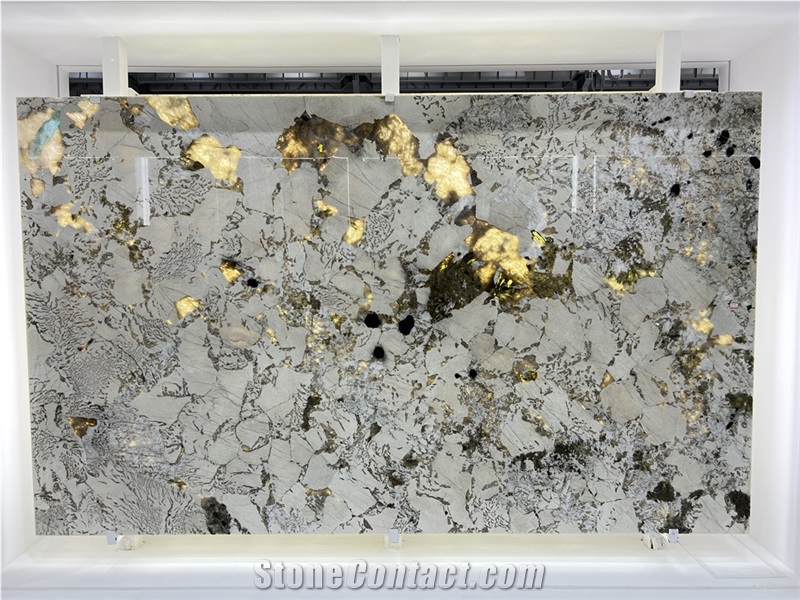 Alpinus Black Crystal Granite Slabs Tiles