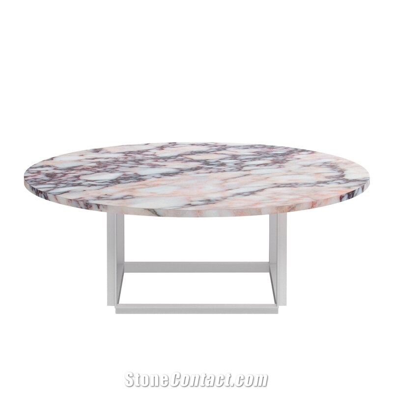 Androgyne Side Tabletop Calacatta Viola Marble Table Top
