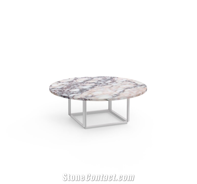 Androgyne Side Tabletop Calacatta Viola Marble Table Top