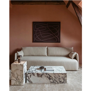 Calacatta Viola Marble Low Plinth Coffee Side Table