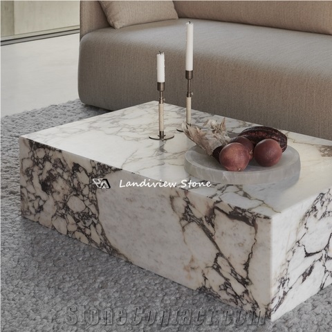 Calacatta Viola Red Side Table Coffee Table