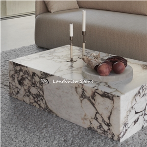 Calacatta Viola Red Side Table Coffee Table
