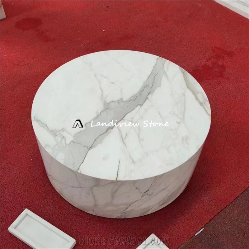 Calacatta Viola Red Side Table Coffee Table