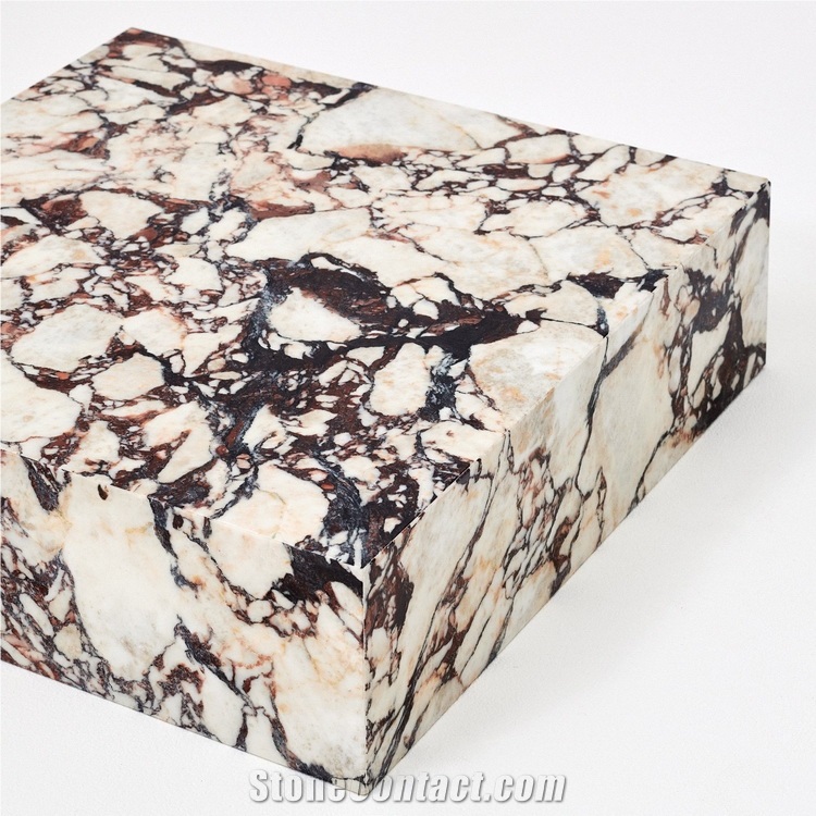Factory Directly Calacatta Viola Marble Plinth Coffee Table