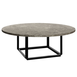 Florence Coffee Table 90 Cm, Grey Black Marble Table Top