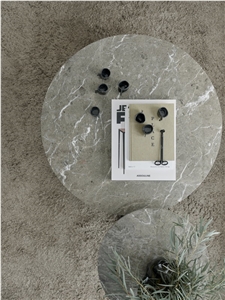 Florence Coffee Table 90 Cm, Grey Black Marble Table Top