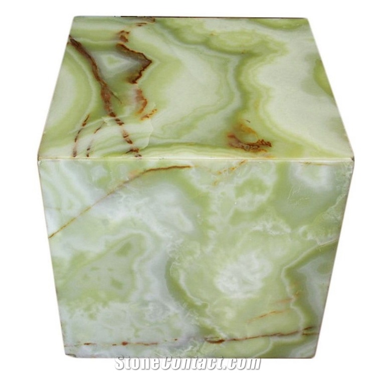 Margaret Statement Plinth Honey Onyx Side Table