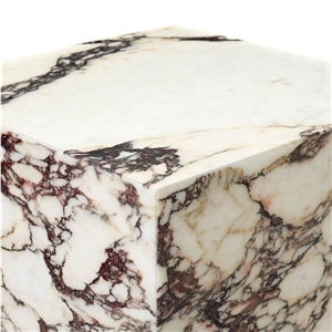 Plinth Coffee Table Cubic Calacatta Viola Marble Furniture