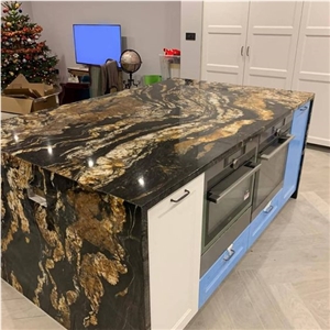 Waterfall Black Granite Book Matched Black Fusion Granite