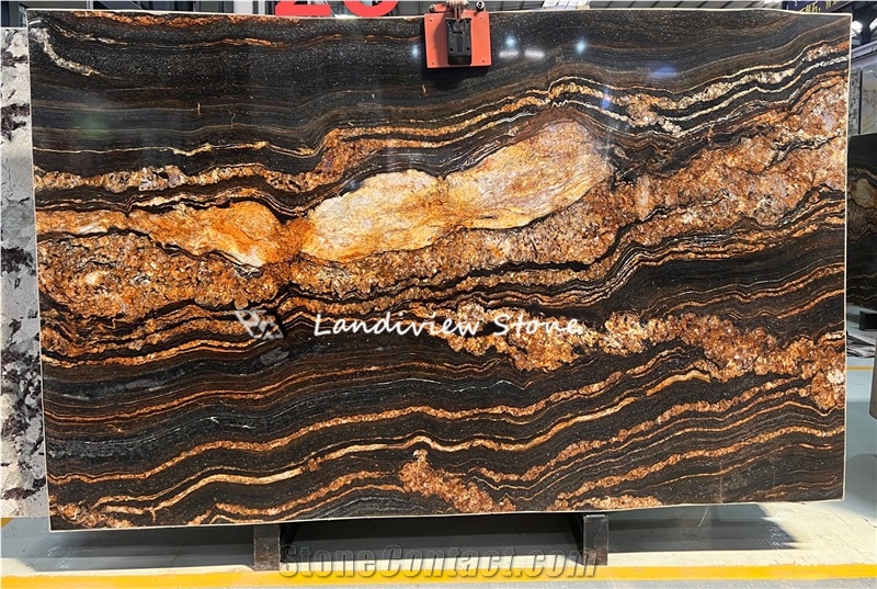 Waterfall Black Granite Book Matched Black Fusion Granite