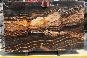 Waterfall Black Granite Book Matched Black Fusion Granite