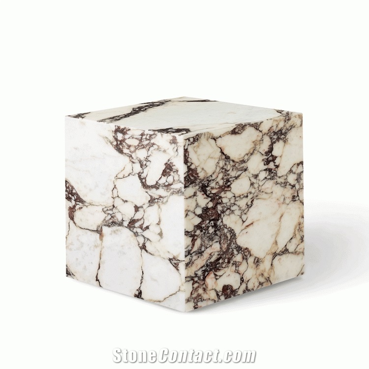 White Beauty Marble Cube Low Plinth Coffee Side Table