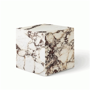 White Beauty Marble Cube Low Plinth Coffee Side Table
