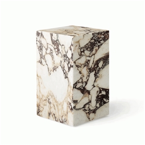 White Beauty Marble Cube Low Plinth Coffee Side Table