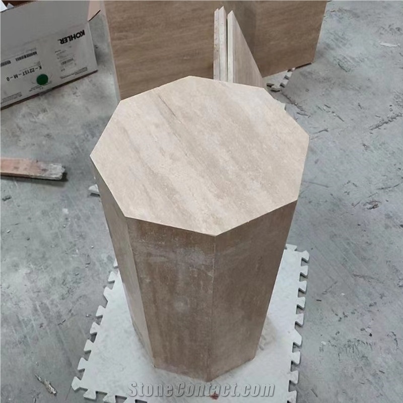 White Marble Plinth Tall Table Home Furniture Side Table