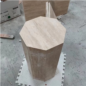 White Marble Plinth Tall Table Home Furniture Side Table