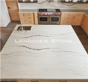 White Quartzite Mont Blanc Quartzite Slabs For Kitchen