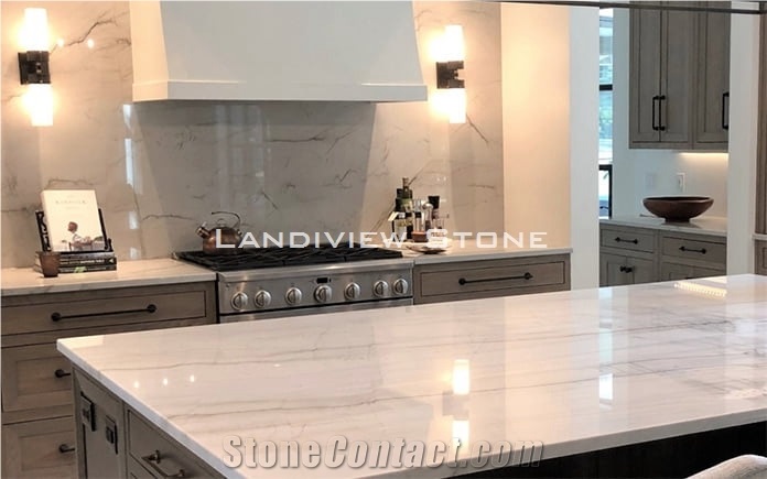 White Quartzite Mont Blanc Quartzite Slabs For Kitchen