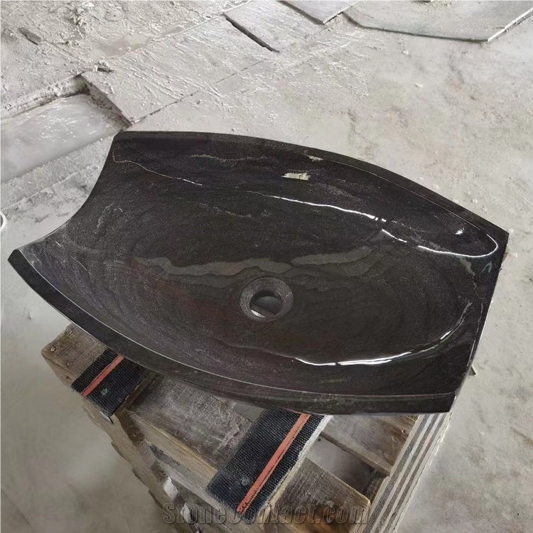 Wholesale Customized Black Granite Stone Sinks, Basins
