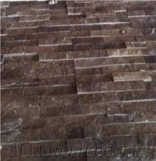 Brown Kesra Dark Marvle Wall Cladding Panels, Ledge Stone