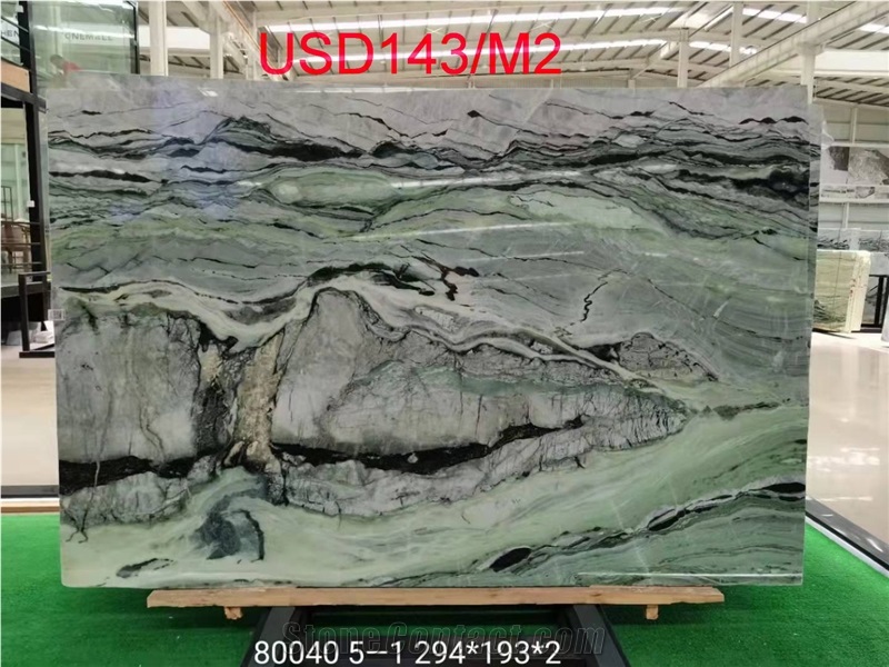 China Shangri La Greem Jade Marble Slab Tile