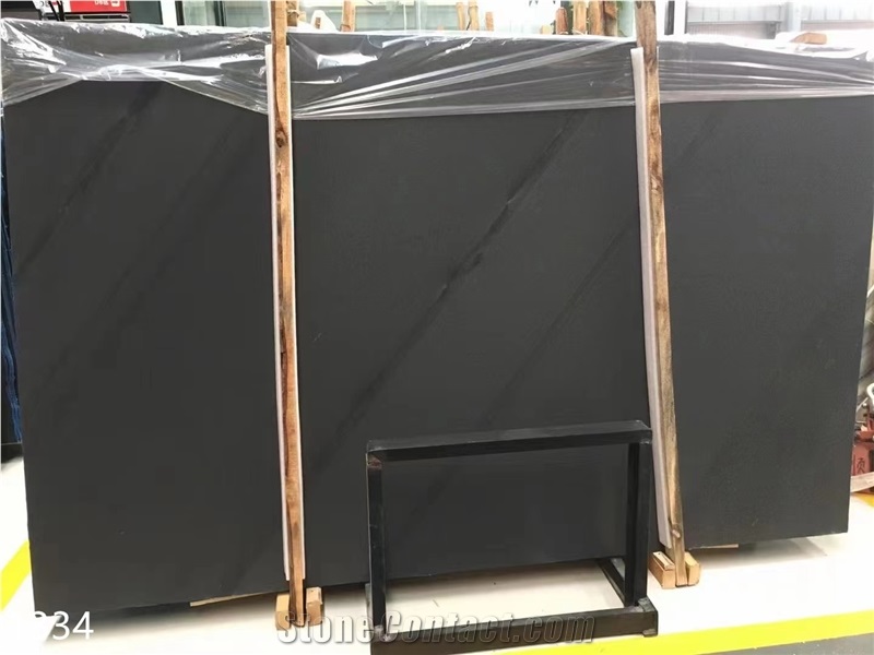 Magic Black Marble Slabs Floor Tiles
